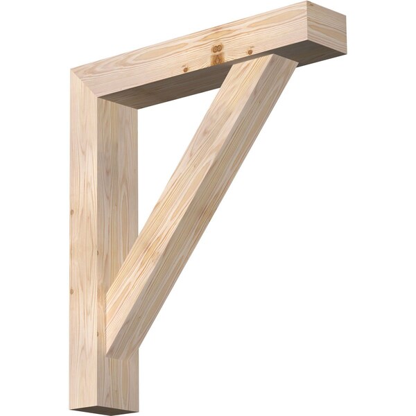 Ekena Millwork Traditional Block Smooth Bracket w/ Offset Brace, Douglas Fir, 5 1/2"W x 28"D x 32"H BKT0604X28X32TRA05SDF - main